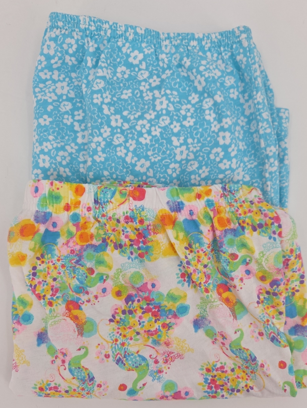 Women’s Cotton Pajama Shorts — Aqua Floral & Multicolor Print